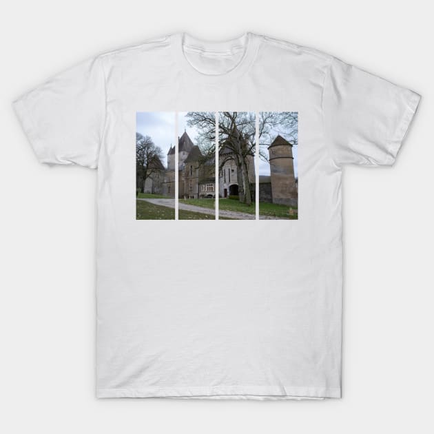 The Castel of Coraboeuf  is a 14th-century castle in the Bourgogne-Franche-Comte. Cloudy winter day T-Shirt by fabbroni-art